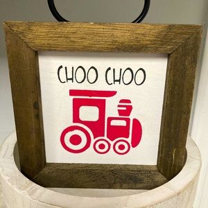3 for $25 Item Red Train Choo Choo Wood Sign